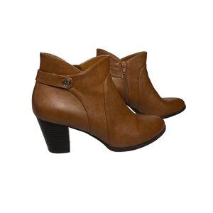 Giani Bernini Brown Ankle Boots Booties With Side Zipper Size 10M